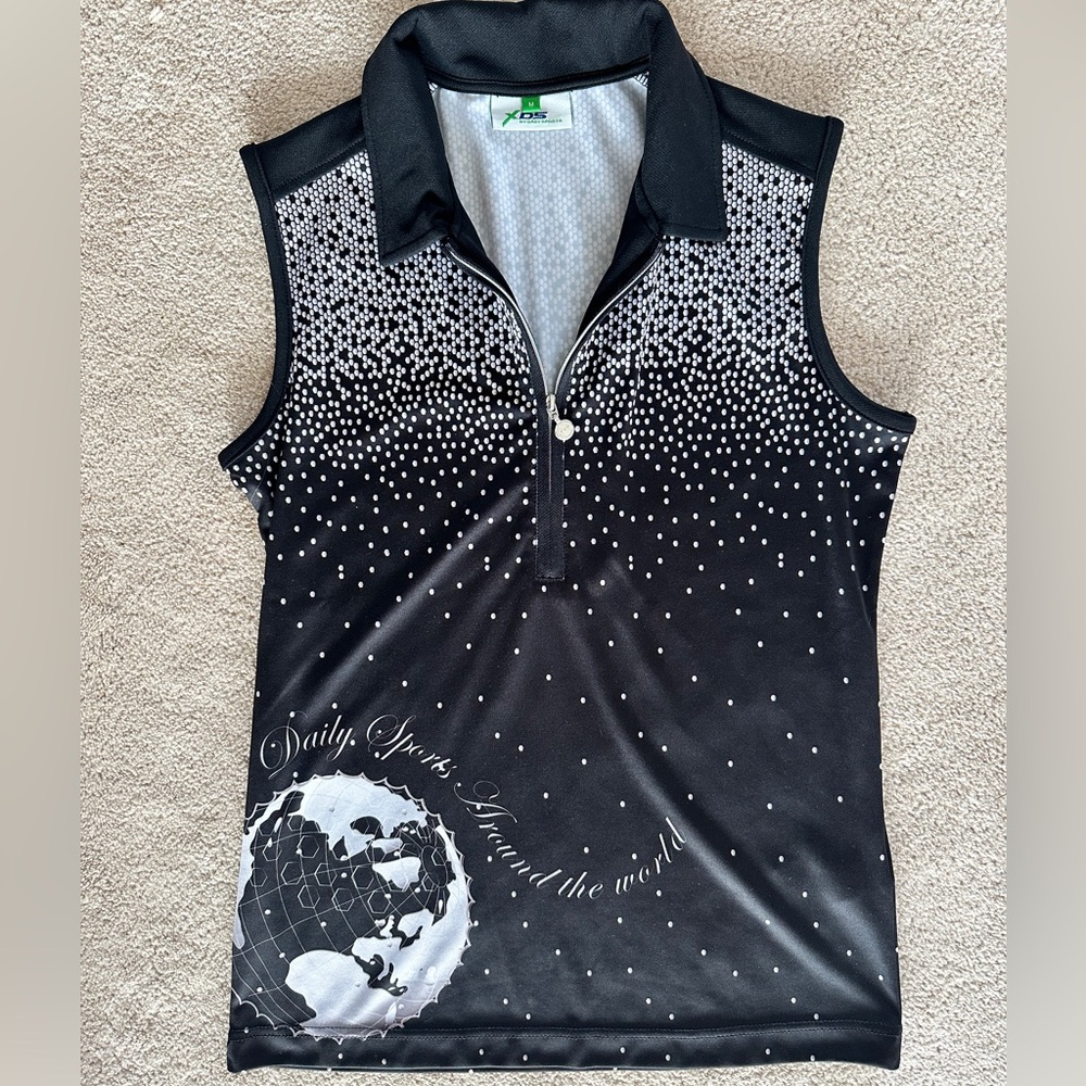 Daily Sports Black and White Graphic Fitted Tank Top